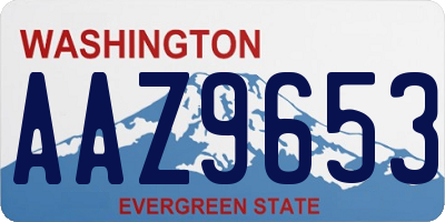 WA license plate AAZ9653