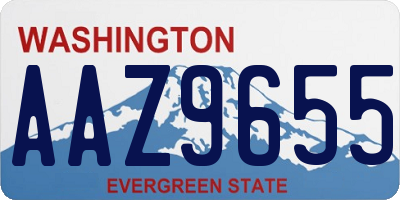 WA license plate AAZ9655
