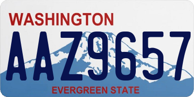 WA license plate AAZ9657