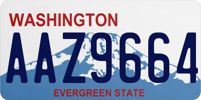 WA license plate AAZ9664