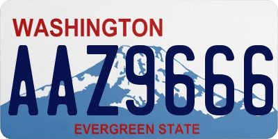 WA license plate AAZ9666