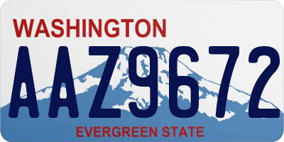 WA license plate AAZ9672