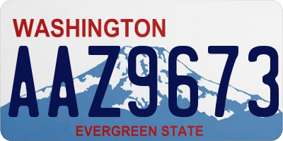 WA license plate AAZ9673