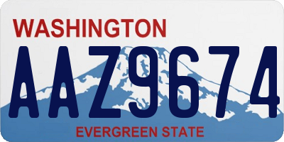 WA license plate AAZ9674