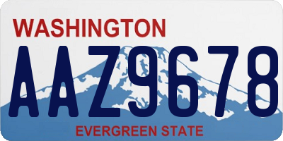 WA license plate AAZ9678