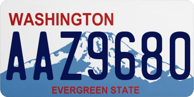 WA license plate AAZ9680