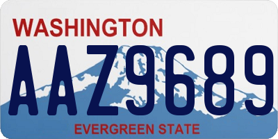 WA license plate AAZ9689