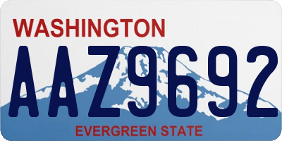 WA license plate AAZ9692