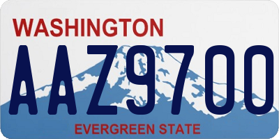 WA license plate AAZ9700