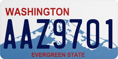 WA license plate AAZ9701