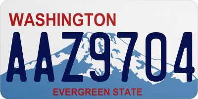 WA license plate AAZ9704
