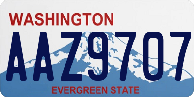 WA license plate AAZ9707