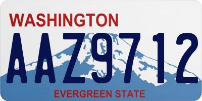 WA license plate AAZ9712