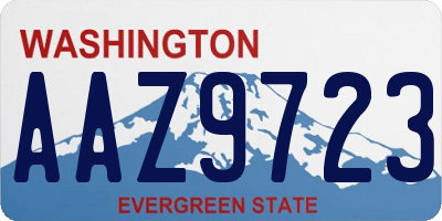 WA license plate AAZ9723