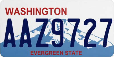 WA license plate AAZ9727