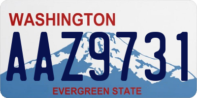 WA license plate AAZ9731