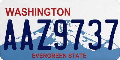 WA license plate AAZ9737