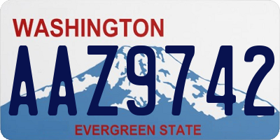 WA license plate AAZ9742