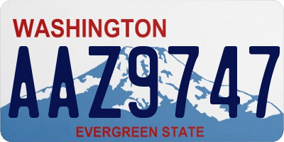 WA license plate AAZ9747