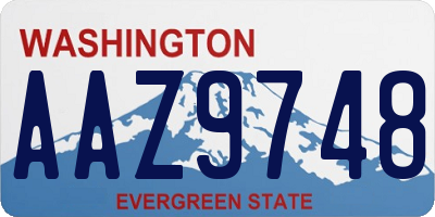 WA license plate AAZ9748