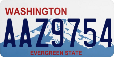 WA license plate AAZ9754