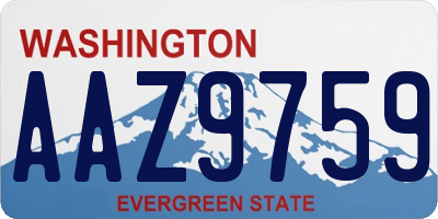 WA license plate AAZ9759