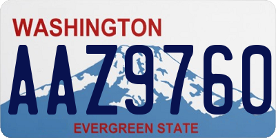 WA license plate AAZ9760