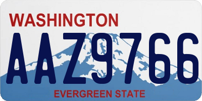 WA license plate AAZ9766