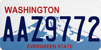 WA license plate AAZ9772