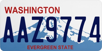 WA license plate AAZ9774