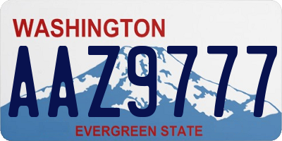 WA license plate AAZ9777
