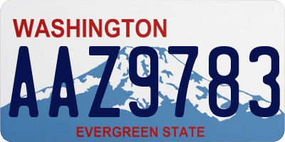 WA license plate AAZ9783