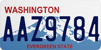 WA license plate AAZ9784