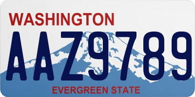 WA license plate AAZ9789