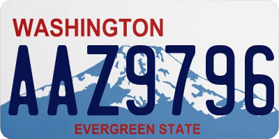 WA license plate AAZ9796