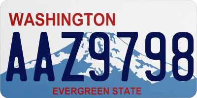 WA license plate AAZ9798