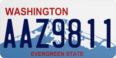 WA license plate AAZ9811