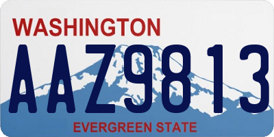 WA license plate AAZ9813