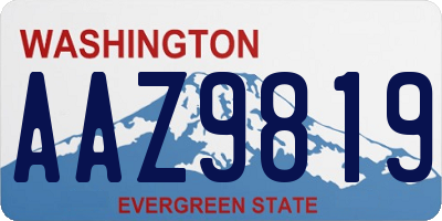 WA license plate AAZ9819