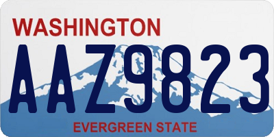 WA license plate AAZ9823