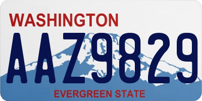 WA license plate AAZ9829