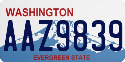 WA license plate AAZ9839