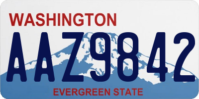 WA license plate AAZ9842