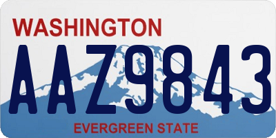 WA license plate AAZ9843