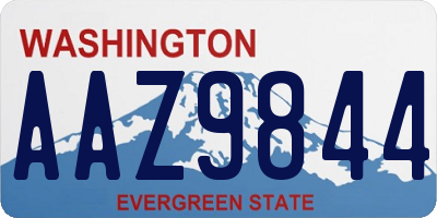 WA license plate AAZ9844