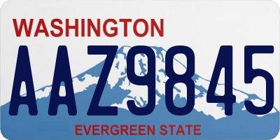WA license plate AAZ9845