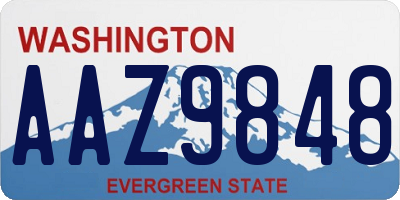 WA license plate AAZ9848
