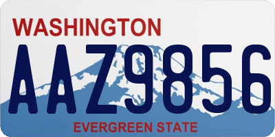 WA license plate AAZ9856