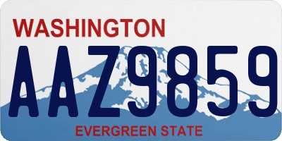 WA license plate AAZ9859