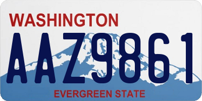 WA license plate AAZ9861